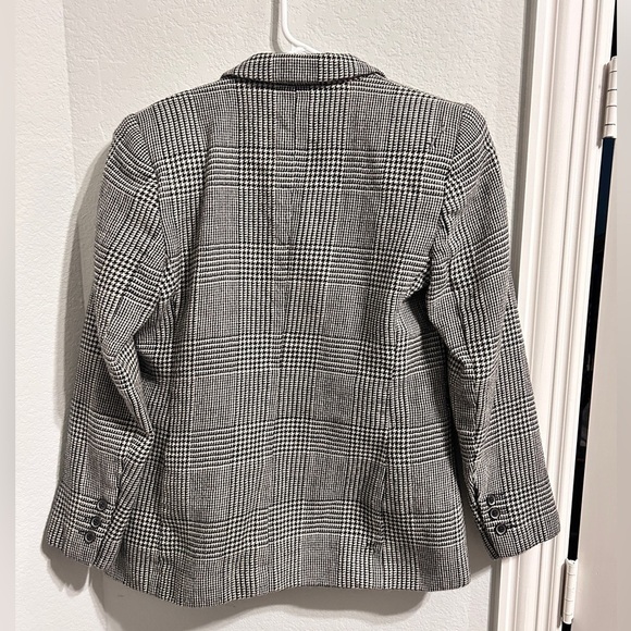 HARVE Bernard 100% wool houndstooth tweedWomen blazer, sz 4, vintage 80s style - Picture 5 of 6